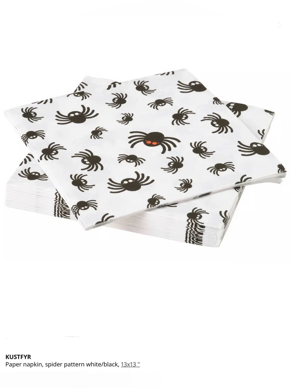 Spider Pattern Paper Napkins - White & Black